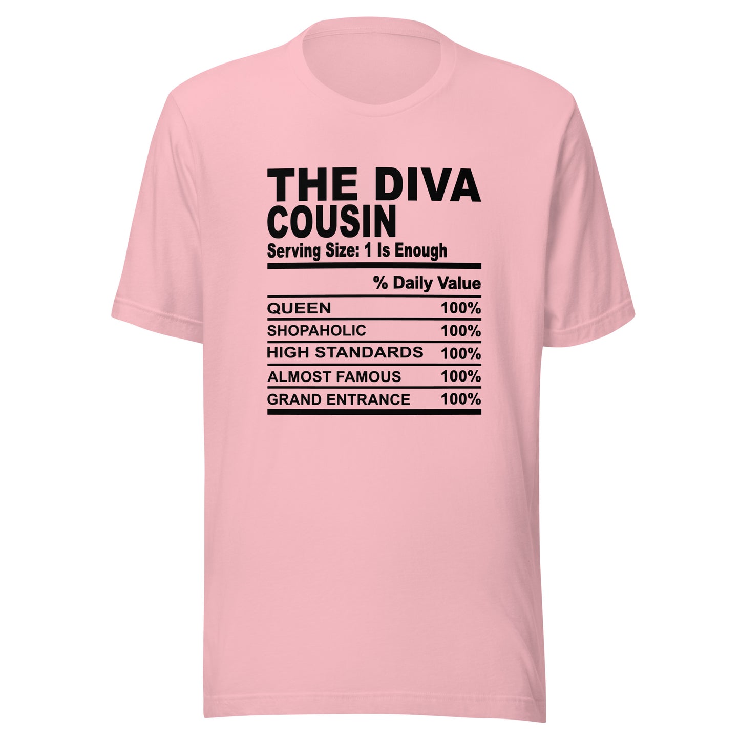 THE DIVA COUSIN - 2XL-3XL - Unisex T-Shirt (black print)