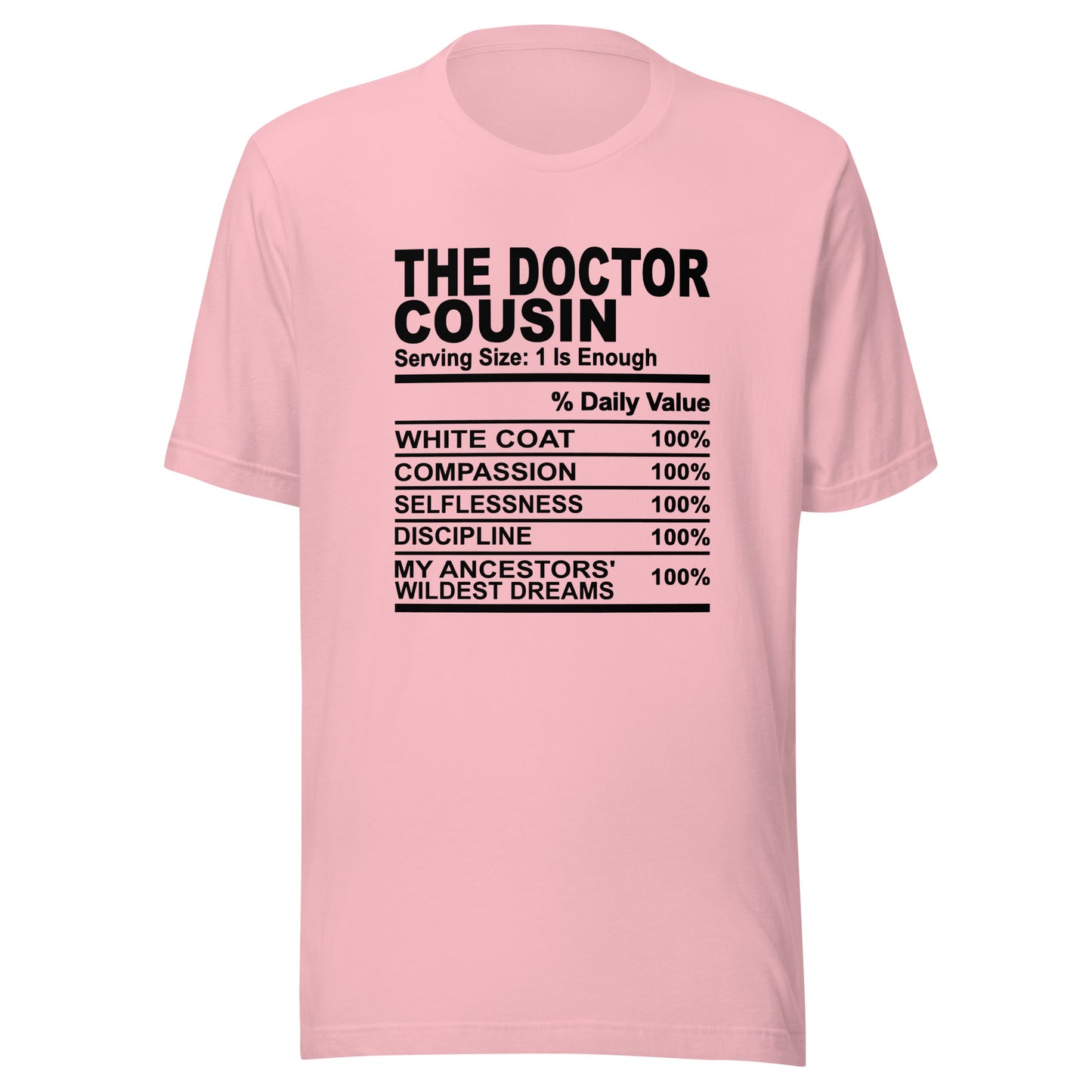 THE DOCTOR COUSIN - 2XL-3XL - Unisex T-Shirt (black print)