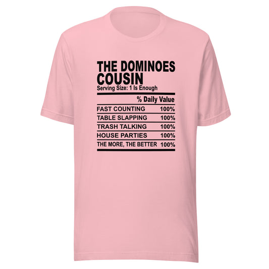 THE DOMINIOES COUSIN - L-XL - Unisex T-Shirt (black print)