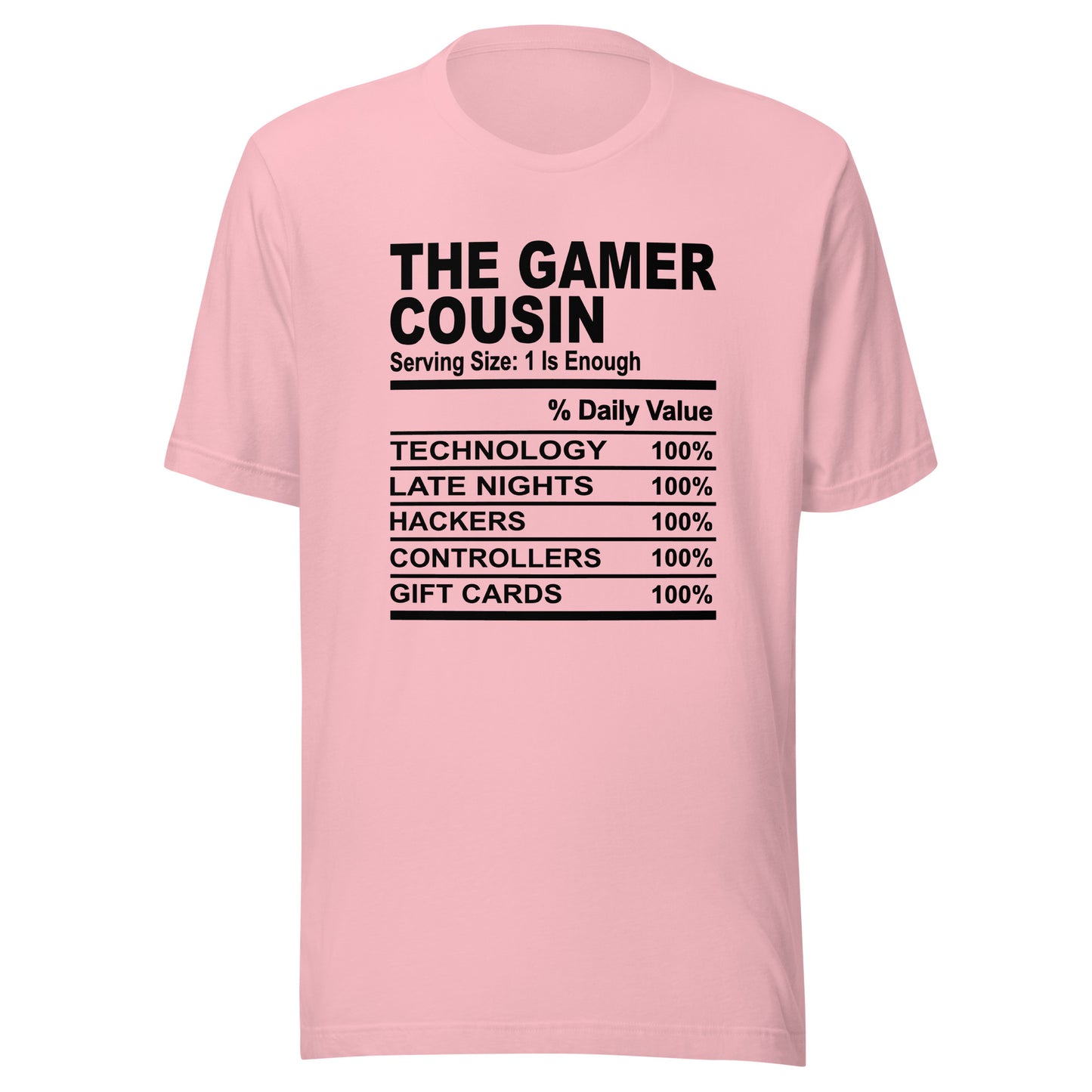 THE GAMER COUSIN - L-XL - Unisex T-Shirt (black print)