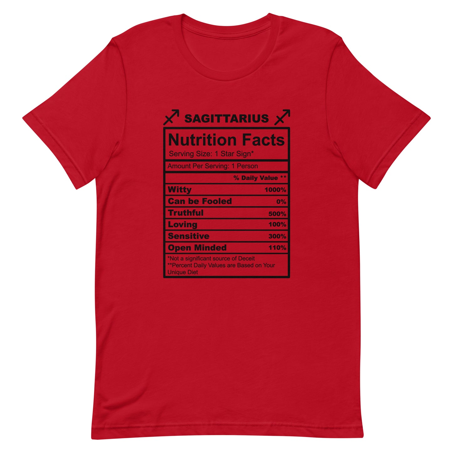 SAGITTARUIS -2XL-3XL - Unisex T-Shirt (black letters)