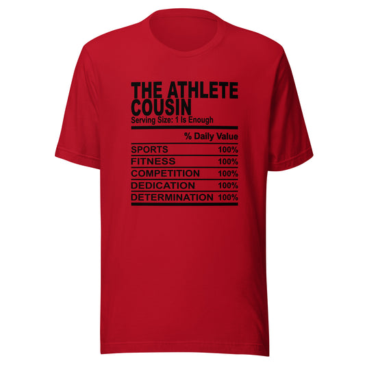 THE ATHLETIC COUSIN - S-M - Unisex T-Shirt (black print)