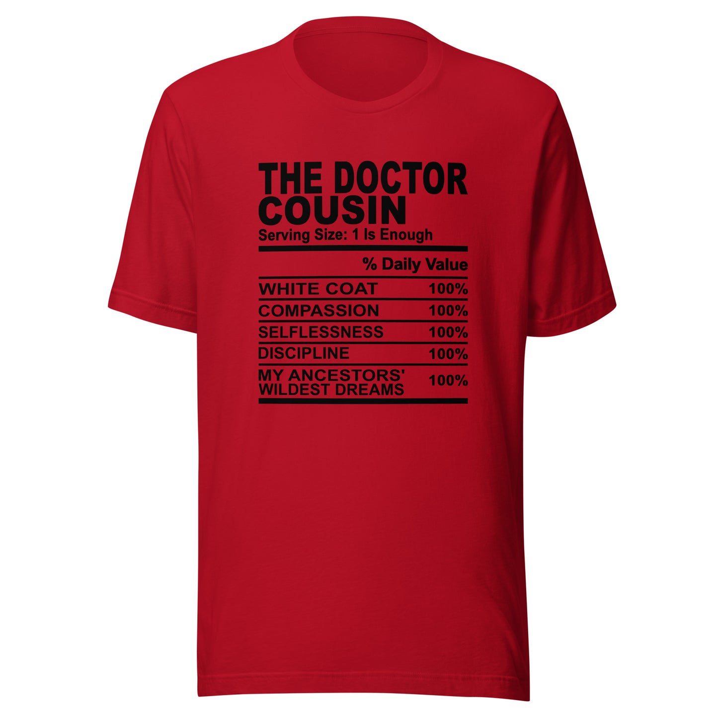THE DOCTOR COUSIN - S-M - Unisex T-Shirt (black print)