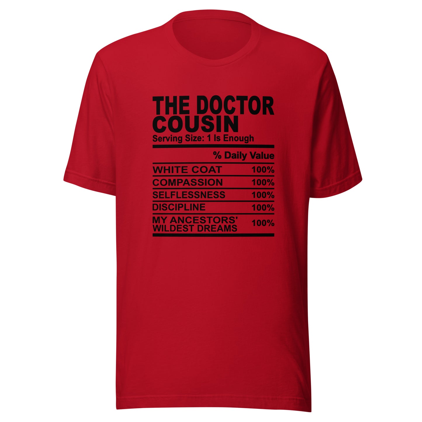 THE DOCTOR COUSIN - 2XL-3XL - Unisex T-Shirt (black print)