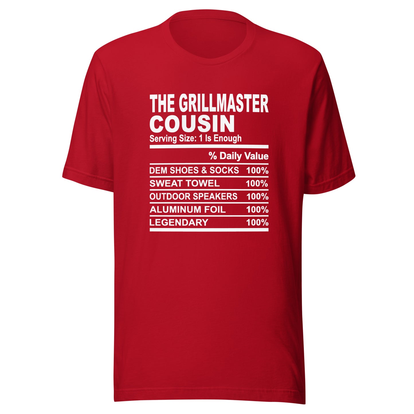 THE GRILLMASTER COUSIN - S-M - Unisex T-Shirt (white print)