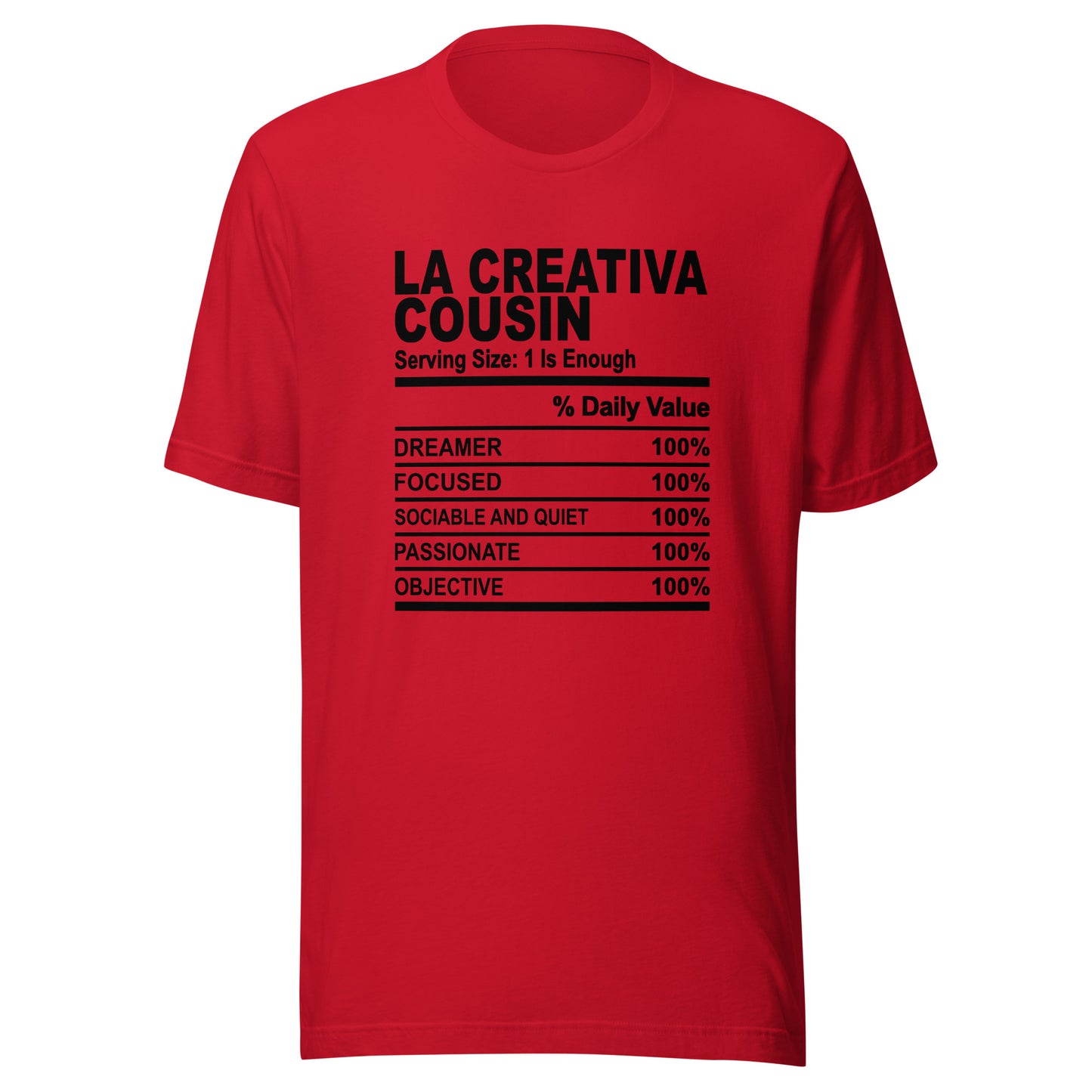 THE LA CREATIVA COUSIN - 2XL-3XL - Unisex T-Shirt (black print)
