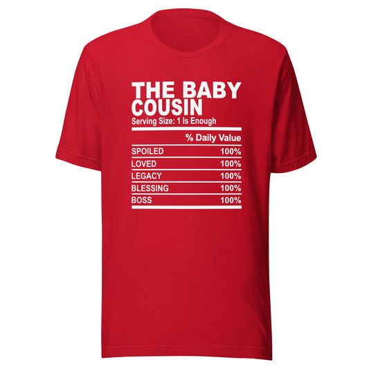 THE BABY COUSIN - L-XL - Unisex T-Shirt (white print)