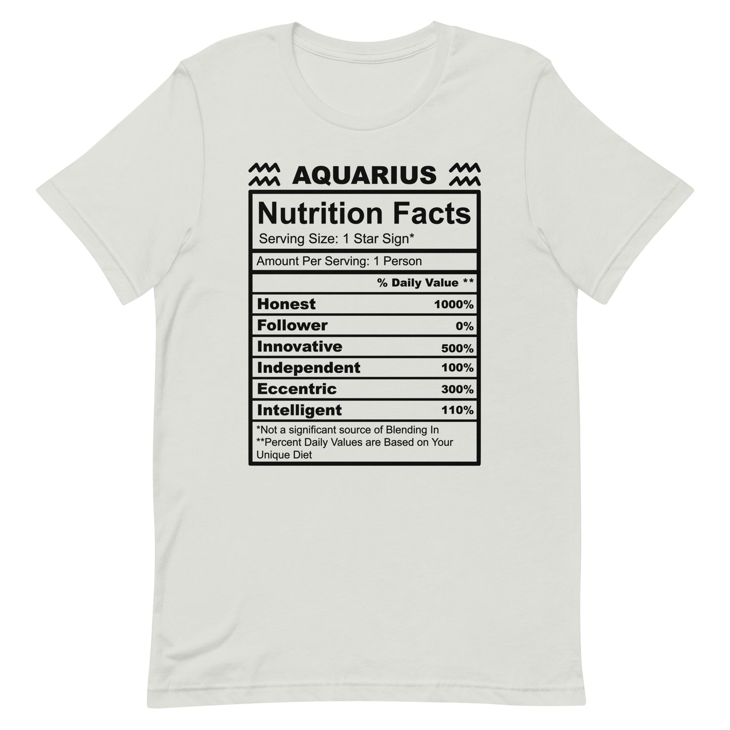 AQUARIUS - S-M - Unisex T-Shirt (black letters)