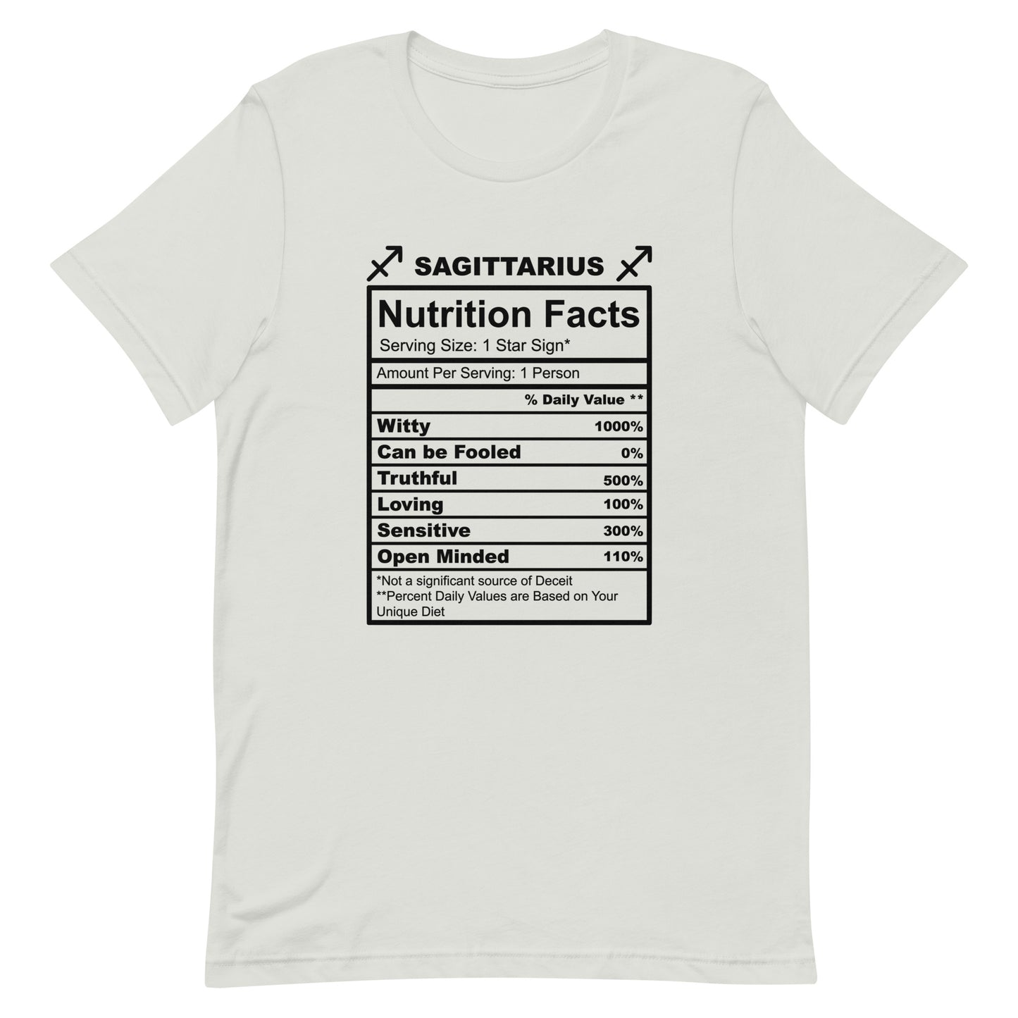 SAGITTARUIS -2XL-3XL - Unisex T-Shirt (black letters)