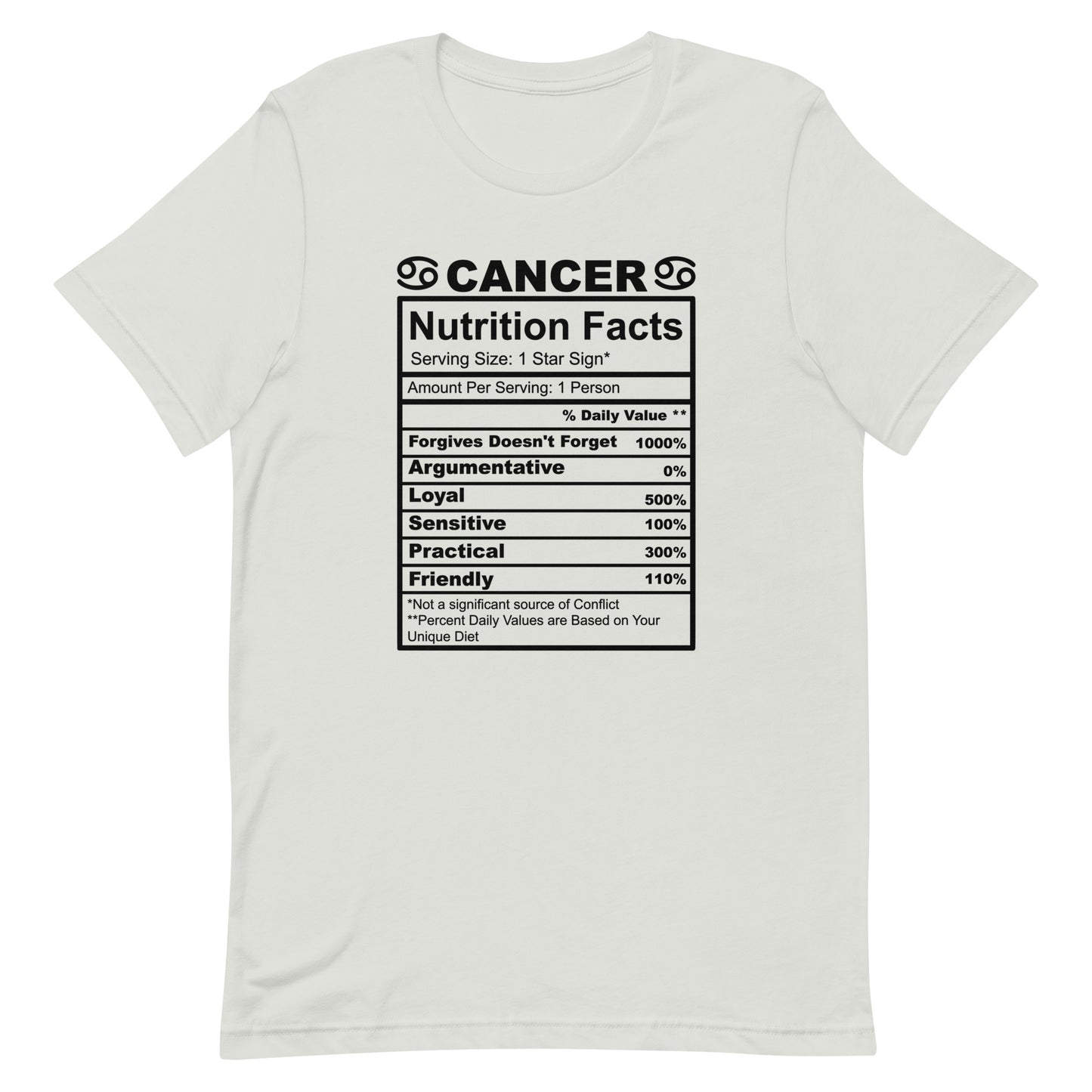 CANCER - S-M - Unisex T-Shirt (black letters)