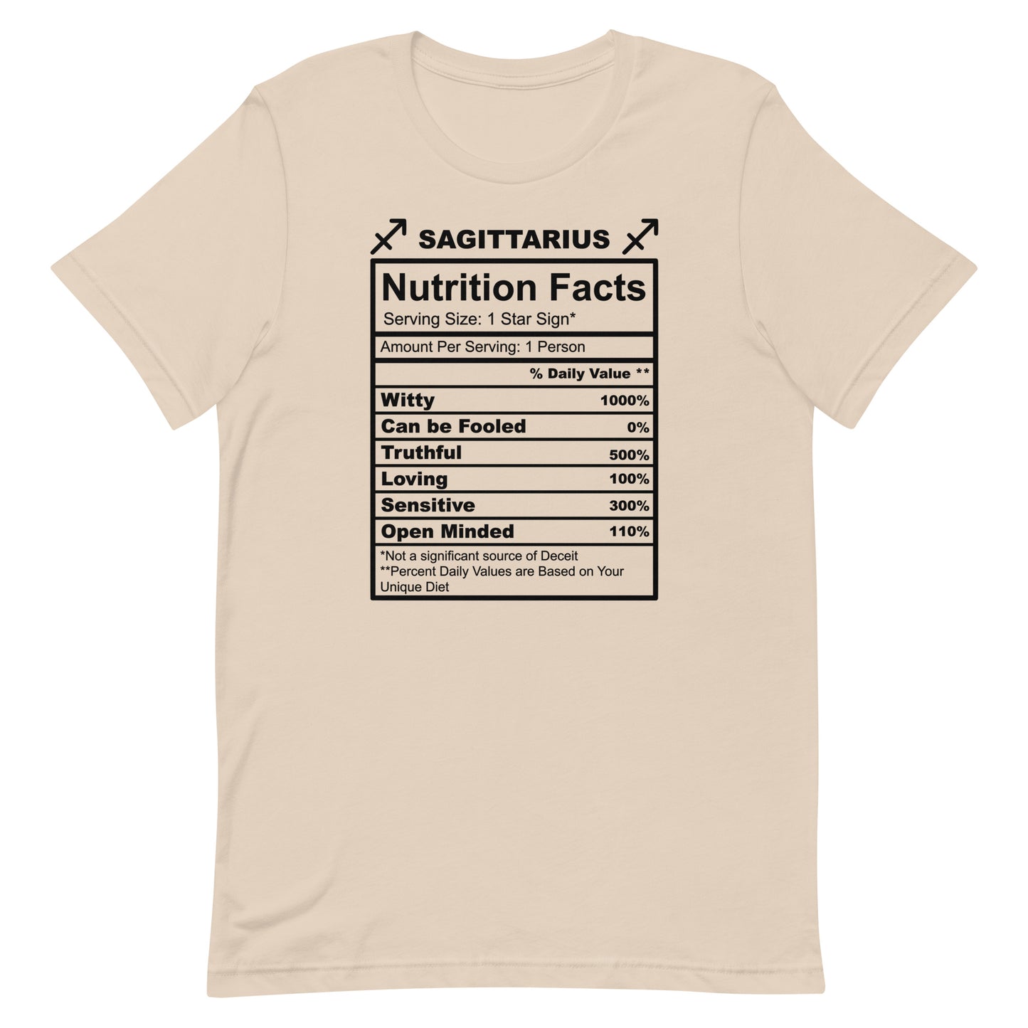 SAGITTARUIS - S-M - Unisex T-Shirt (black letters)