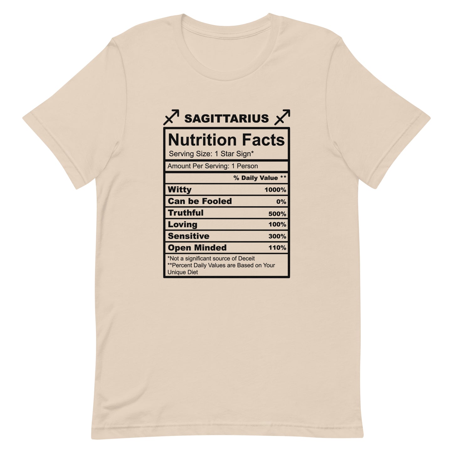 SAGITTARUIS -2XL-3XL - Unisex T-Shirt (black letters)