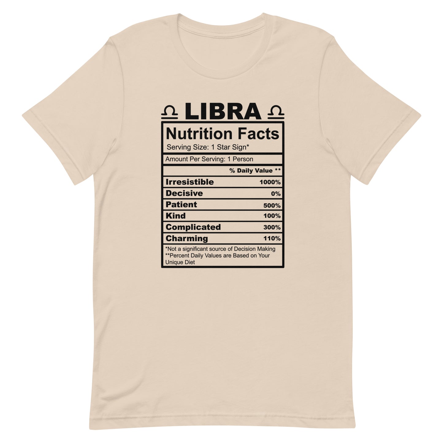 LIBRA - S-M - Unisex T-Shirt (black letters)