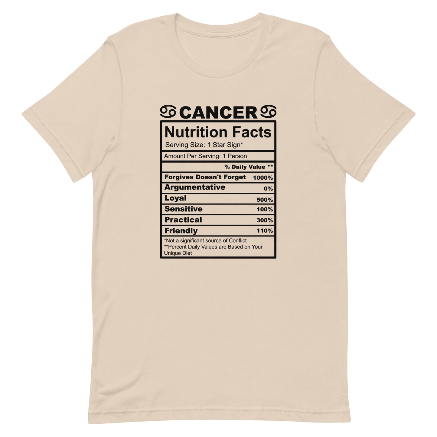 CANCER - XS - Unisex T-Shirt (black letters)