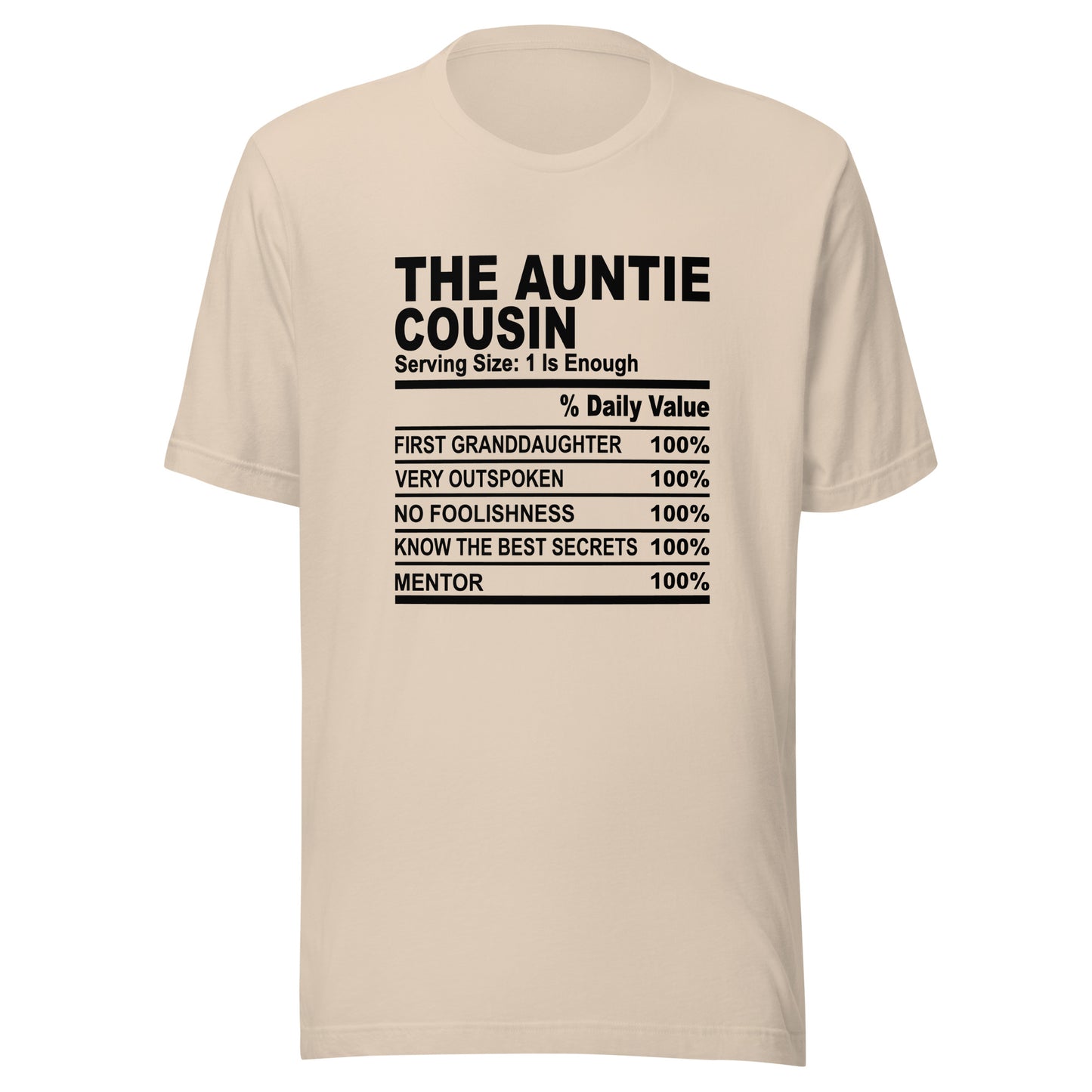 THE AUNTIE COUSIN - 2L-3XL - Unisex T-Shirt (black print)