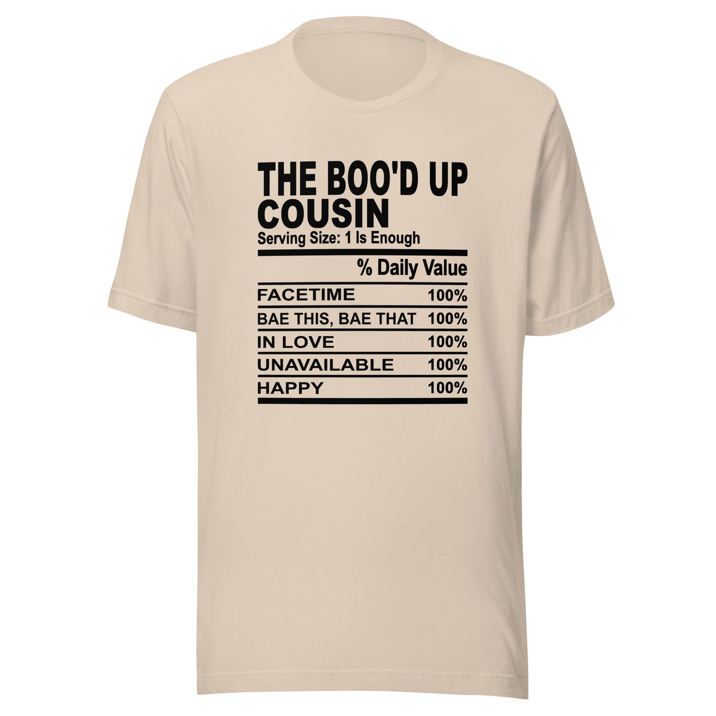 THE BOO'D UP COUSIN - 2XL-3XL - Unisex T-Shirt (black print)