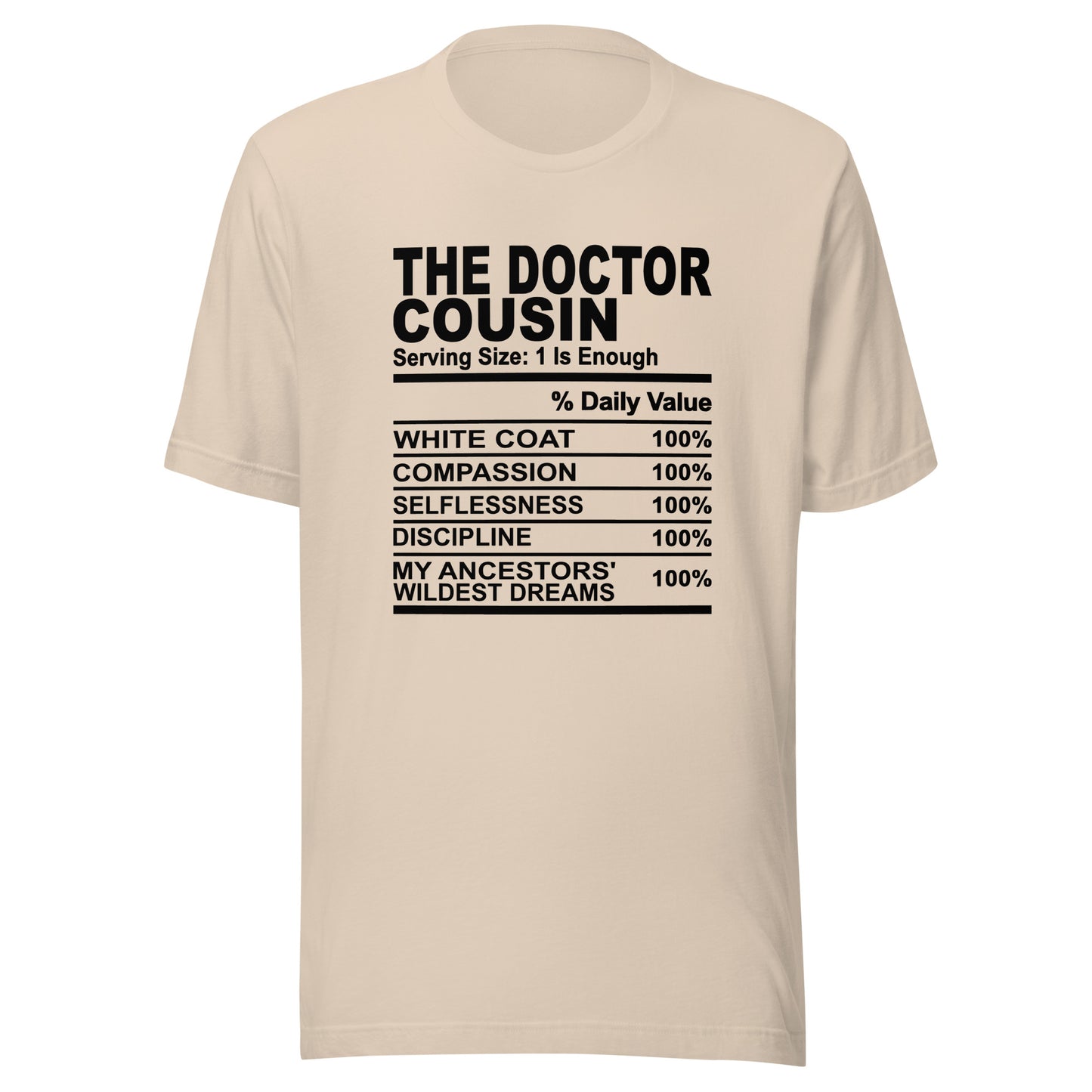 THE DOCTOR COUSIN - S-M - Unisex T-Shirt (black print)