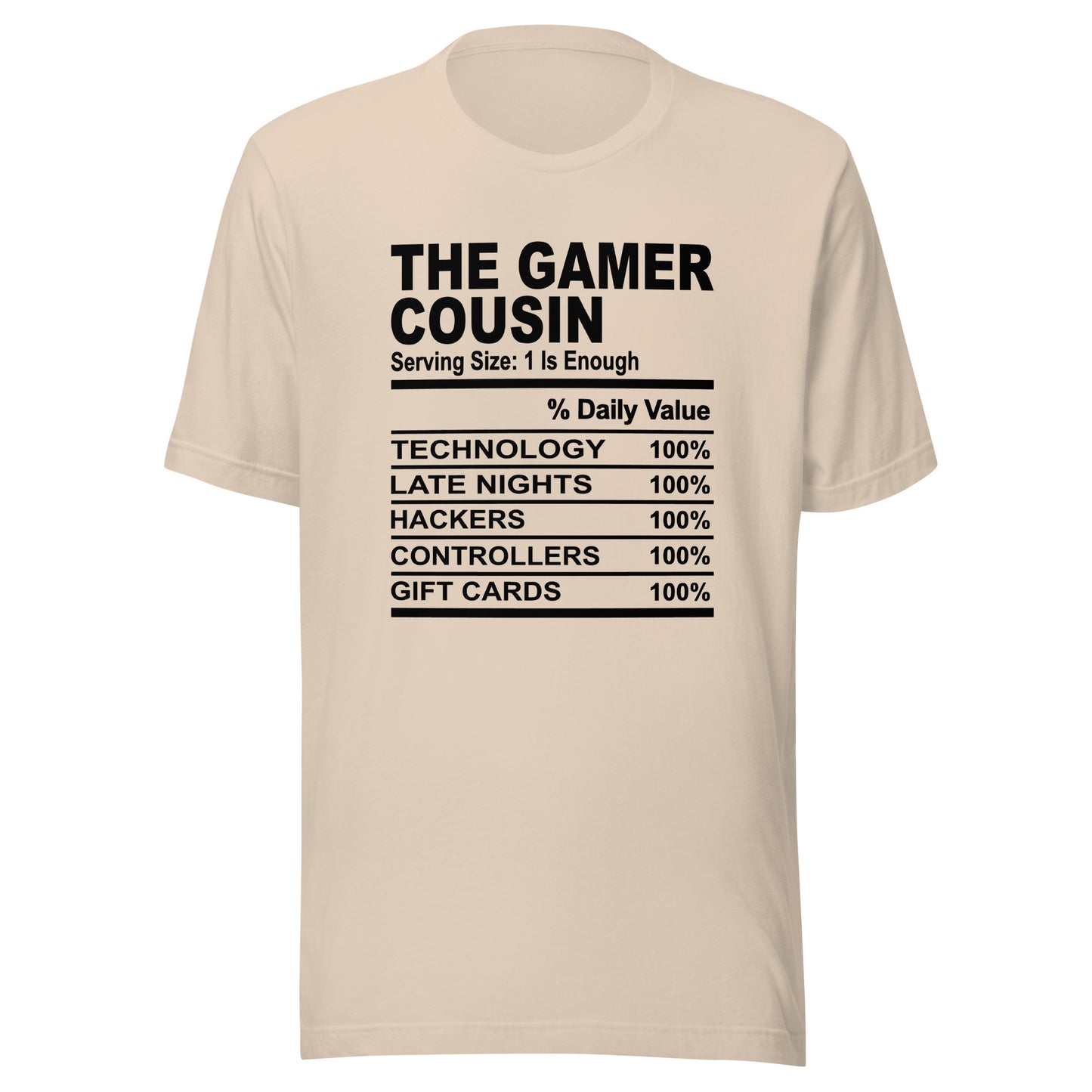 THE GAMER COUSIN - 2XL-3XL - Unisex T-Shirt (black print)