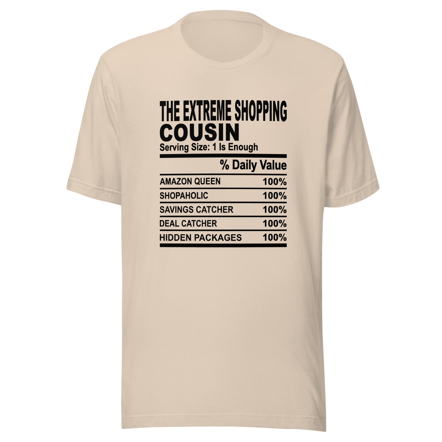THE EXTREME SHOPPING COUSIN - 4XL - Unisex T-Shirt (black print)