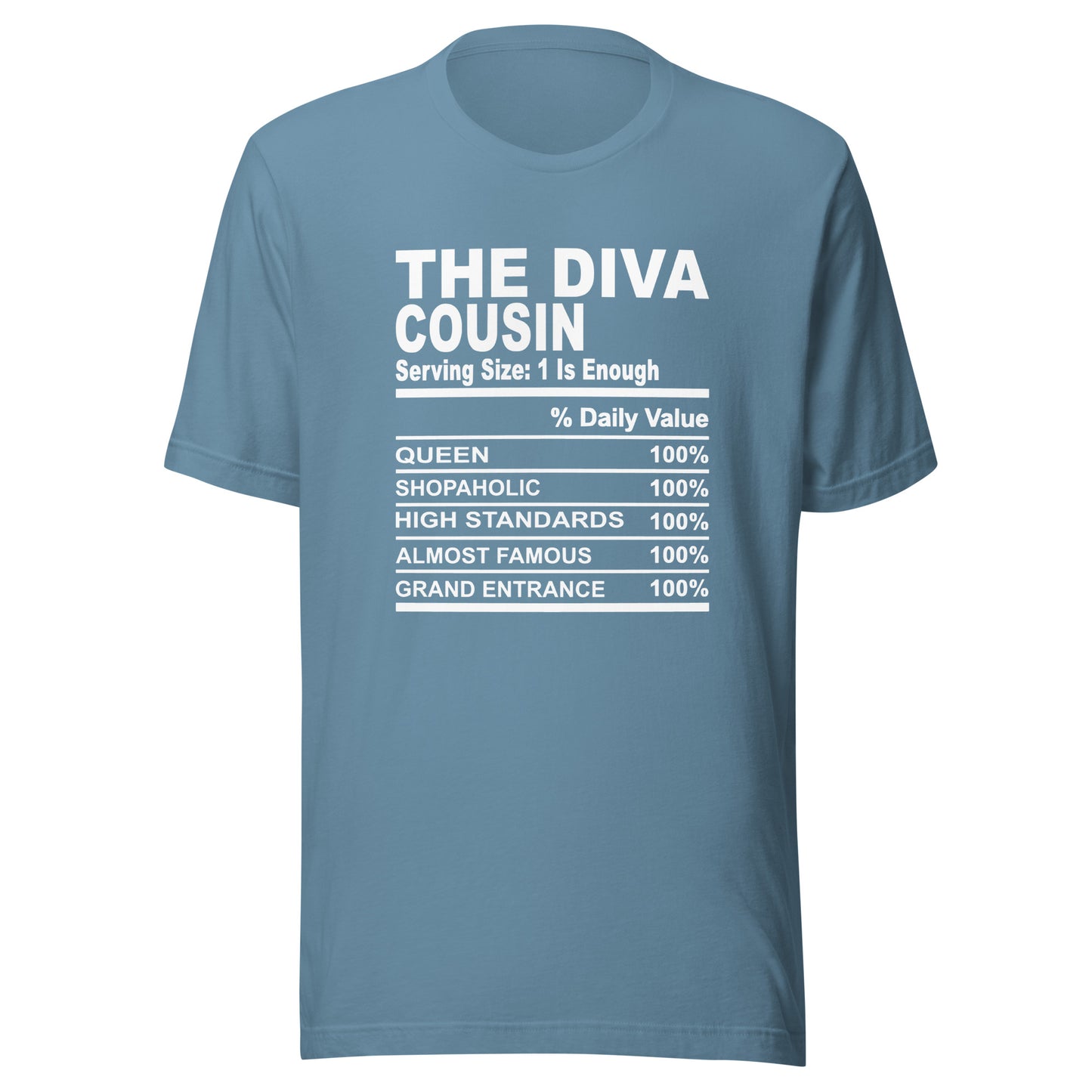 THE DIVA COUSIN - L-XL - Unisex T-Shirt (white print)