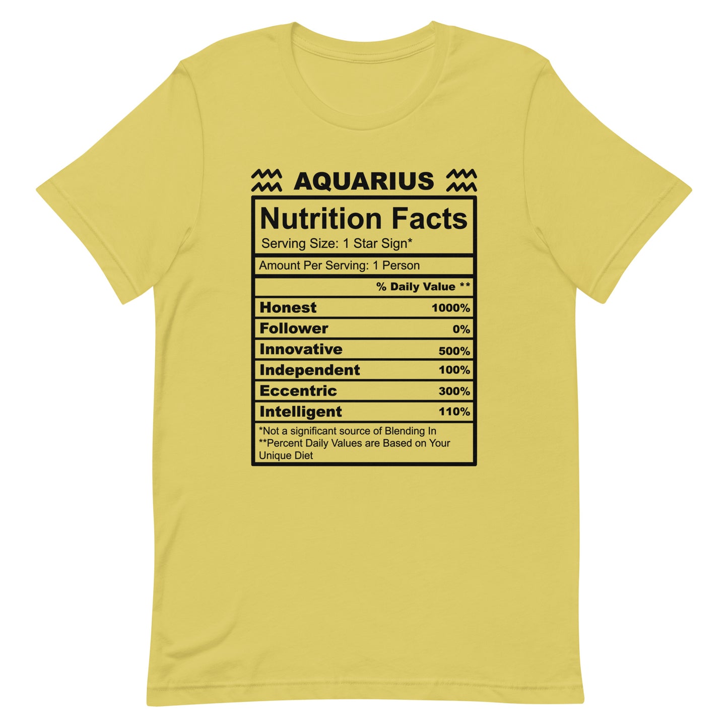 AQUARIUS - XS - Unisex T-Shirt (black letters)