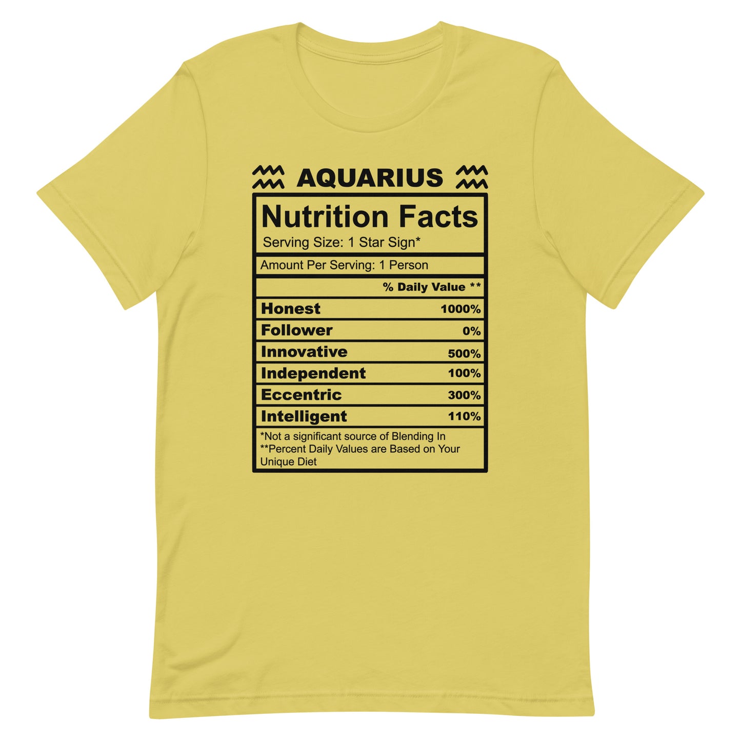 AQUARIUS - S-M - Unisex T-Shirt (black letters)