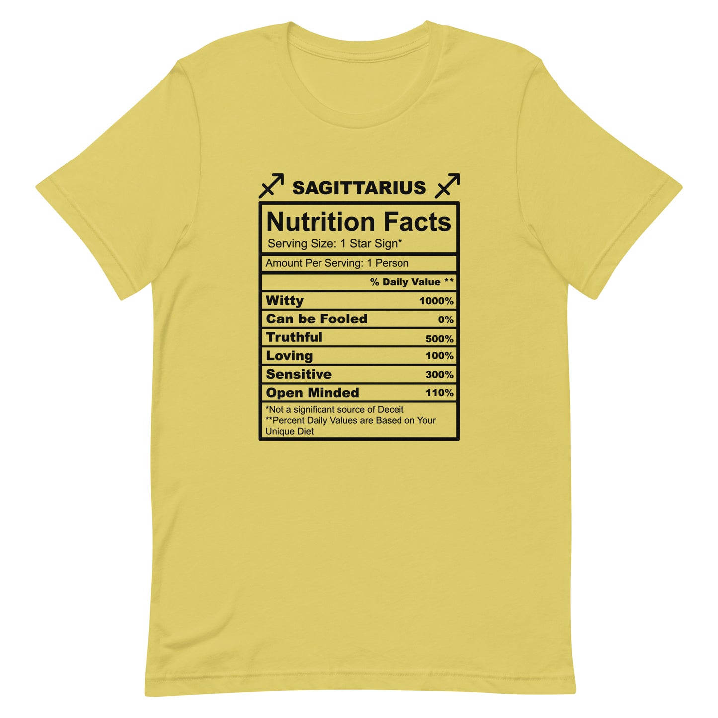 SAGITTARUIS -2XL-3XL - Unisex T-Shirt (black letters)