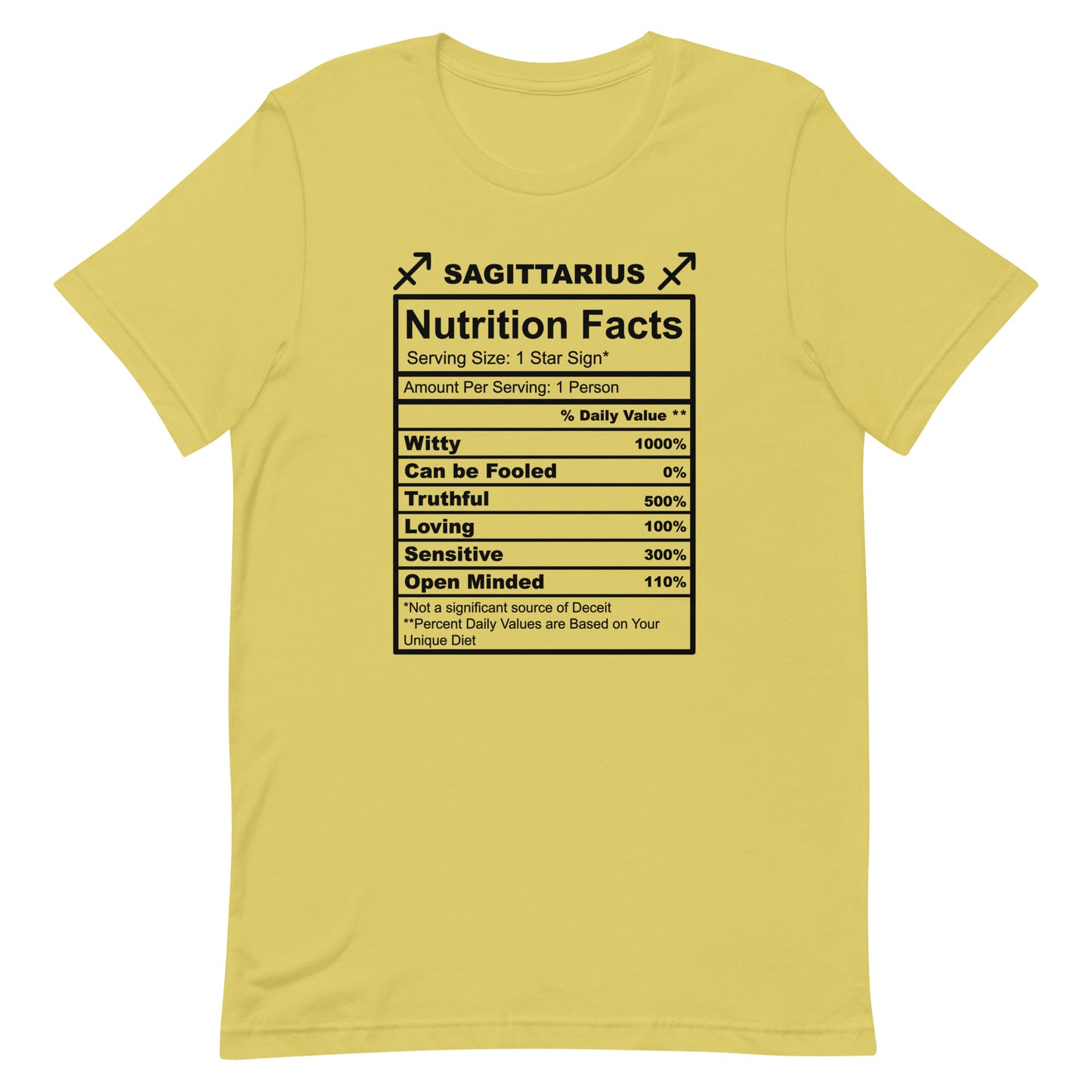 SAGITTARUIS - XS - Unisex T-Shirt (black letters)