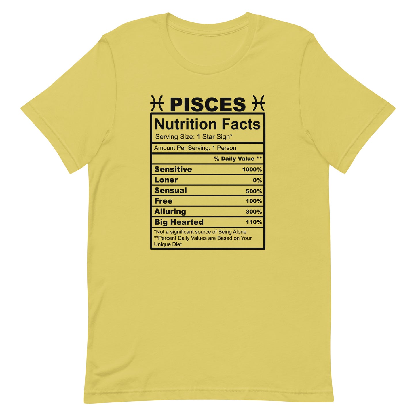 PISCES - 2XL-3XL - Unisex T-Shirt (black letters)