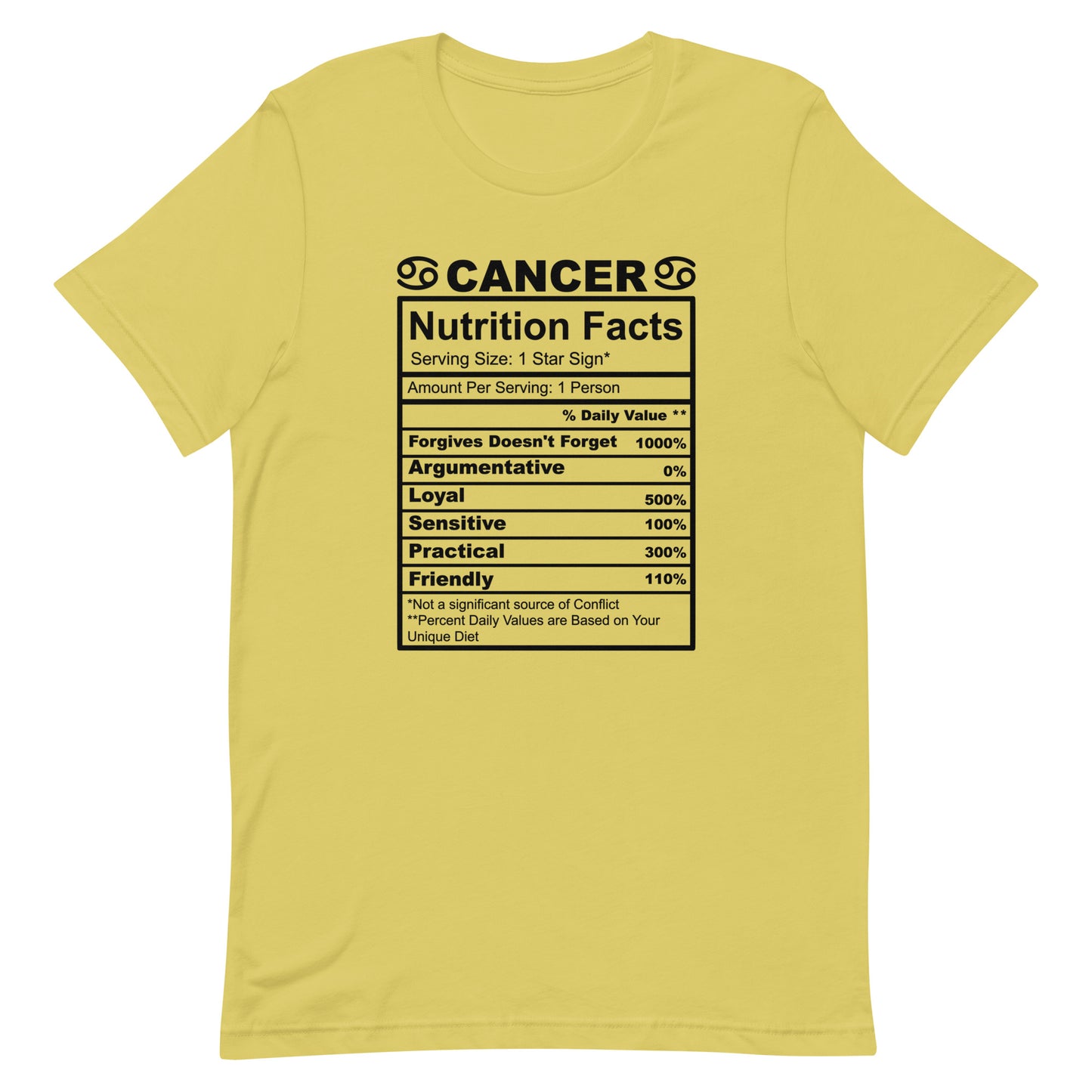 CANCER - S-M - Unisex T-Shirt (black letters)