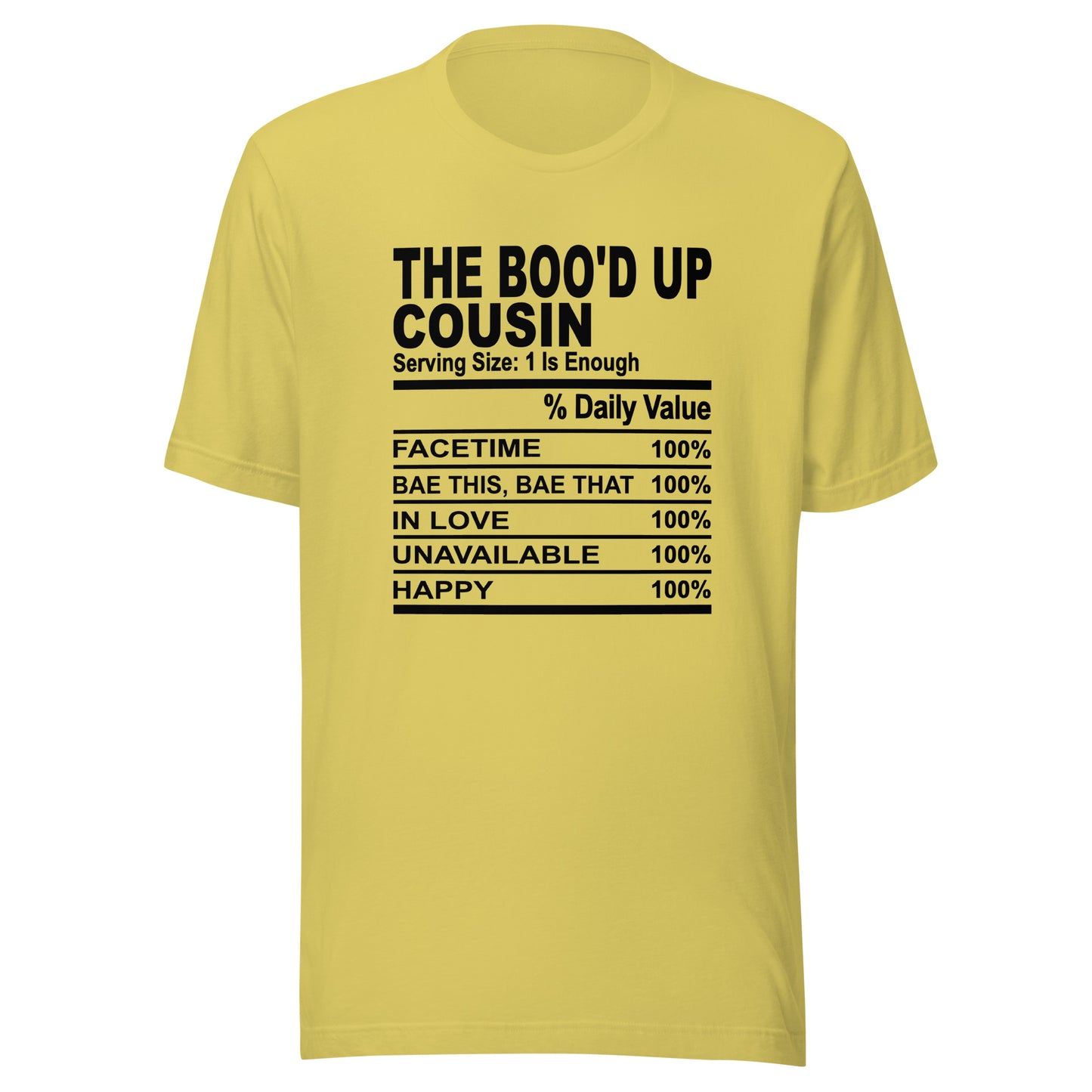 THE BOO'D UP COUSIN - S-M - Unisex T-Shirt (black print)