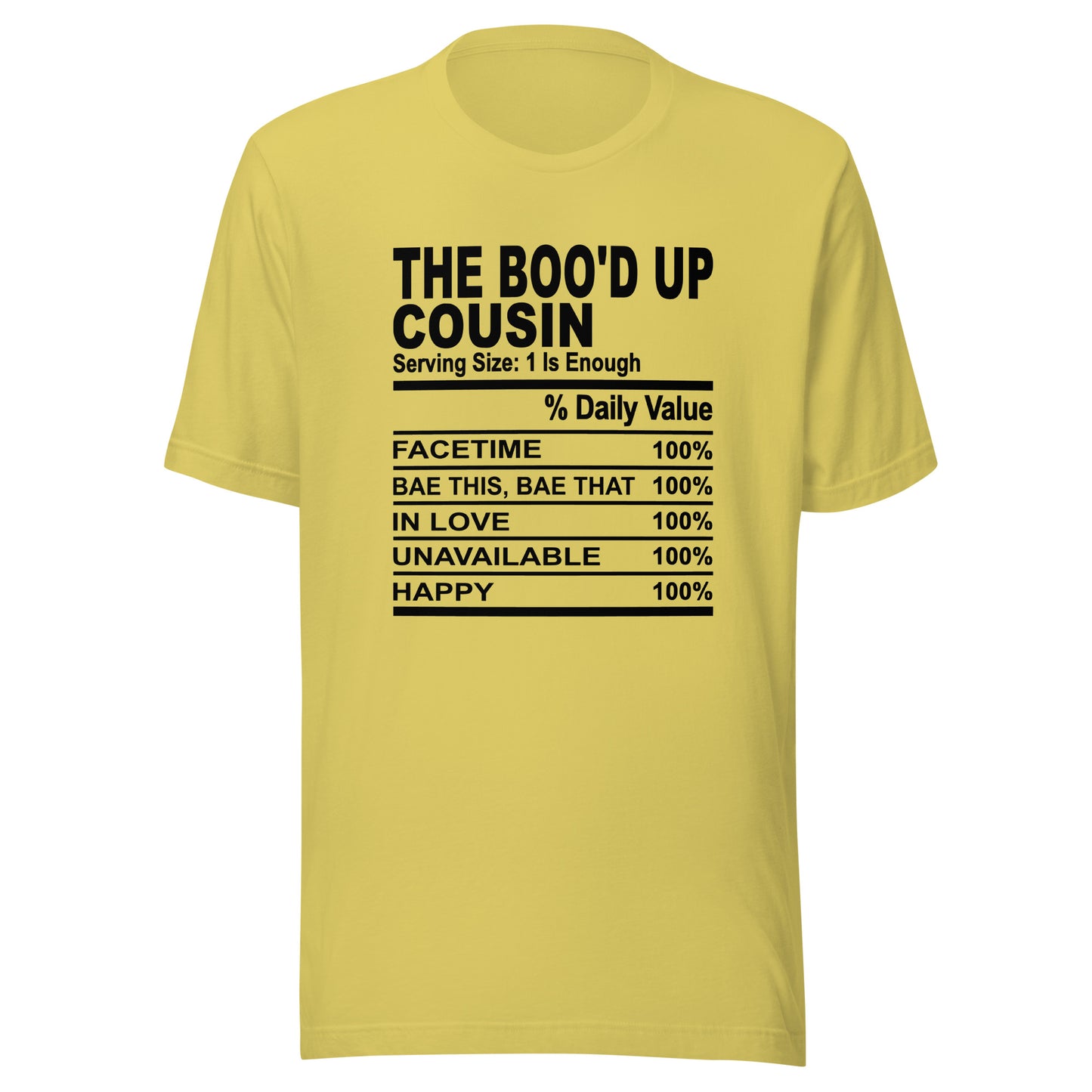 THE BOO'D UP COUSIN - 2XL-3XL - Unisex T-Shirt (black print)