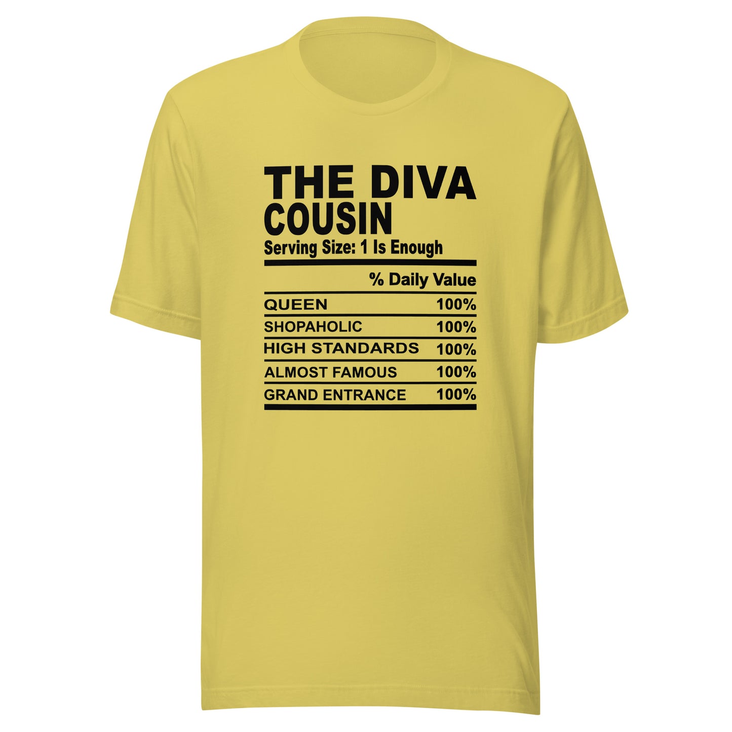 THE DIVA COUSIN - L-XL - Unisex T-Shirt (black print)