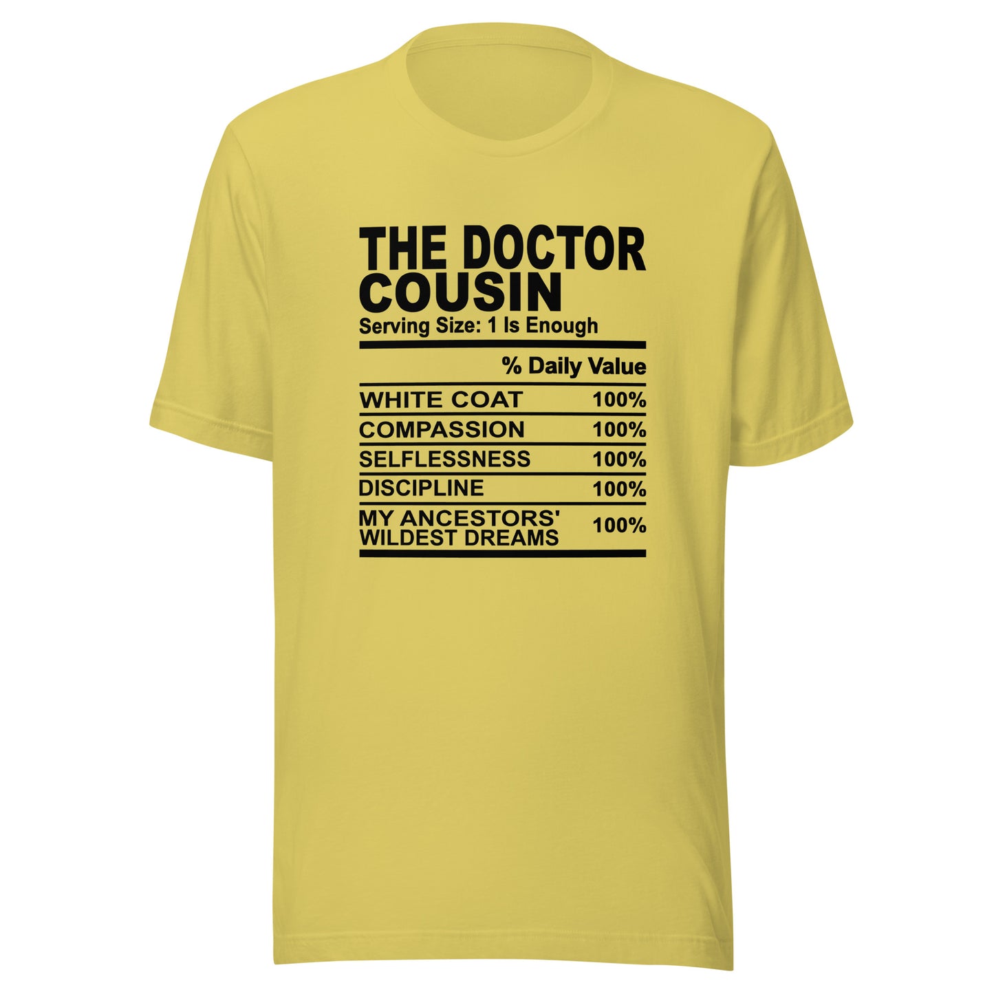 THE DOCTOR COUSIN - 2XL-3XL - Unisex T-Shirt (black print)