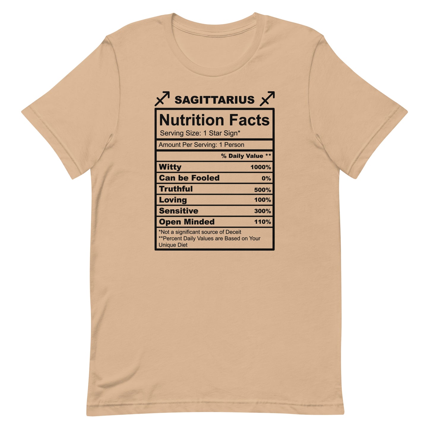 SAGITTARUIS - S-M - Unisex T-Shirt (black letters)