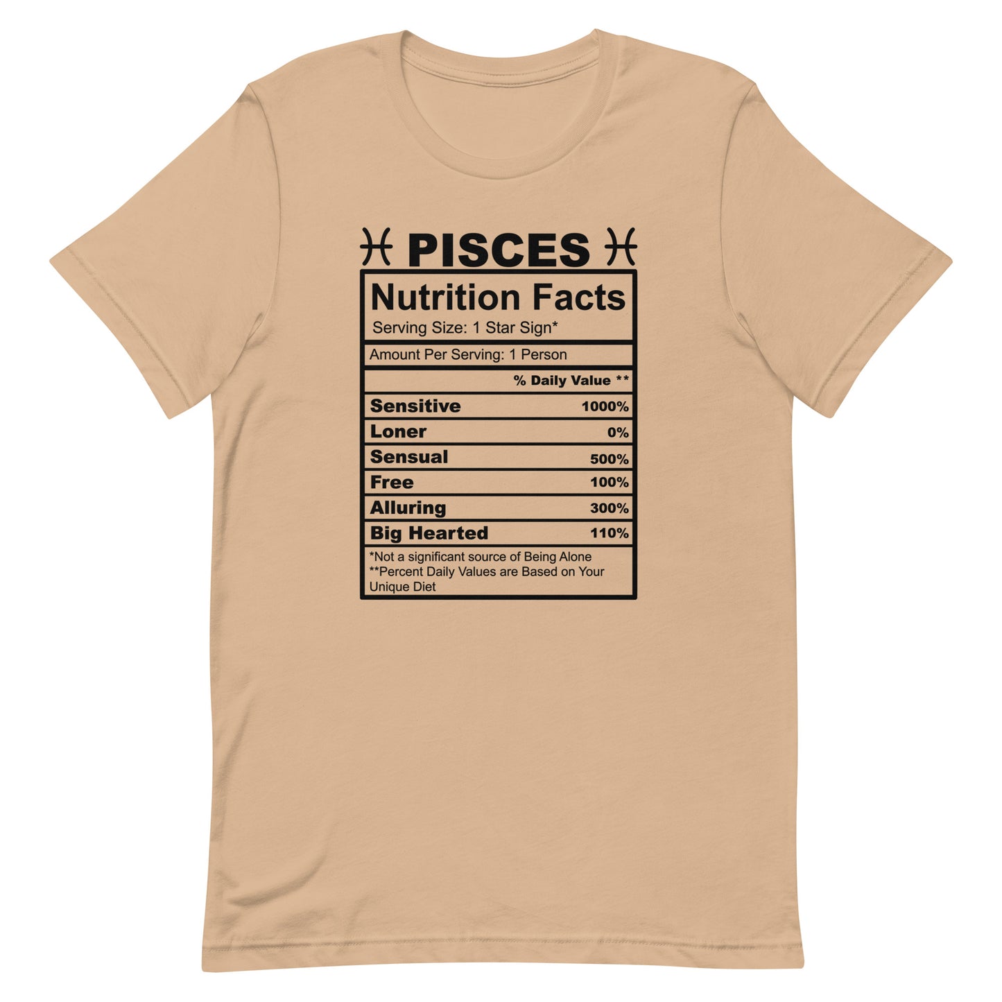 PISCES - S-M - Unisex T-Shirt (black letters)