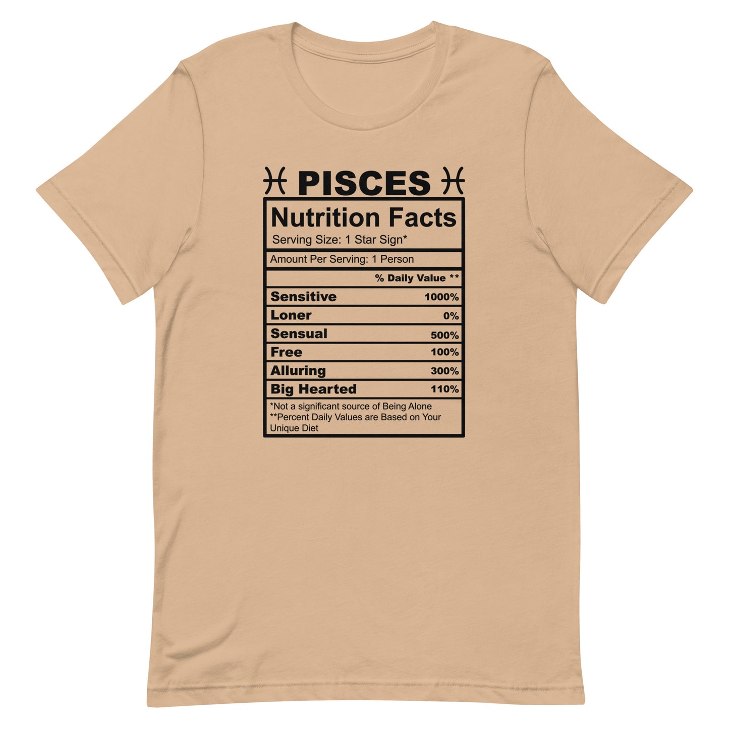 PISCES - 4XL-5XL - Unisex T-Shirt (black letters)
