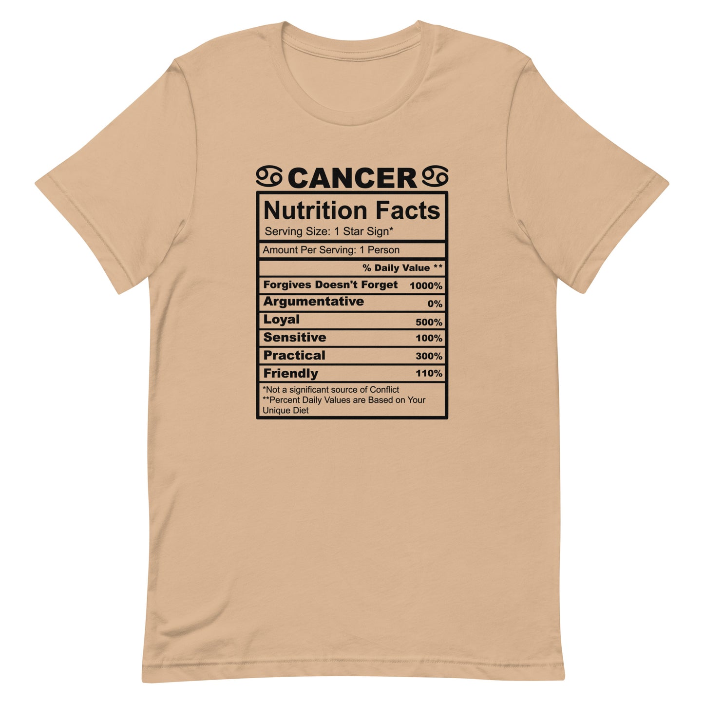 CANCER - S-M - Unisex T-Shirt (black letters)