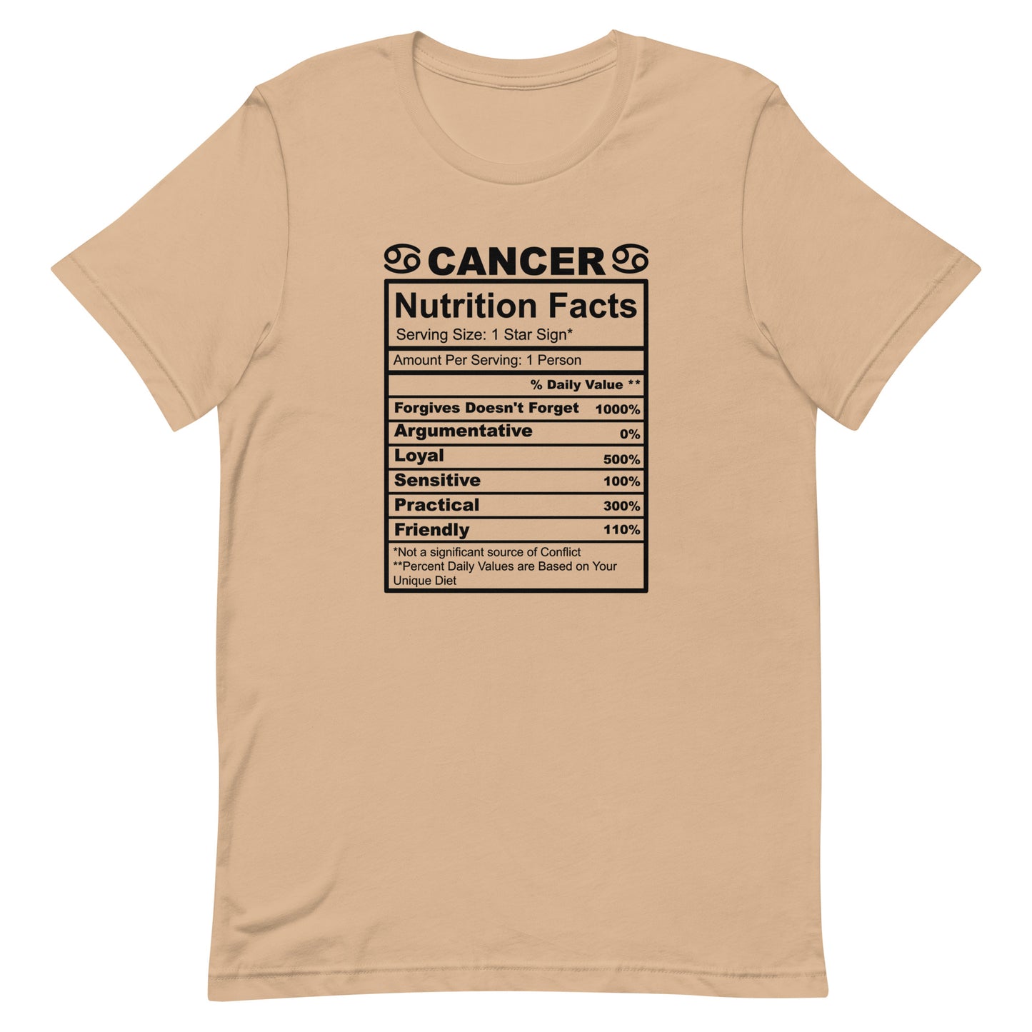 CANCER - L-XL - Unisex T-Shirt (black letters)