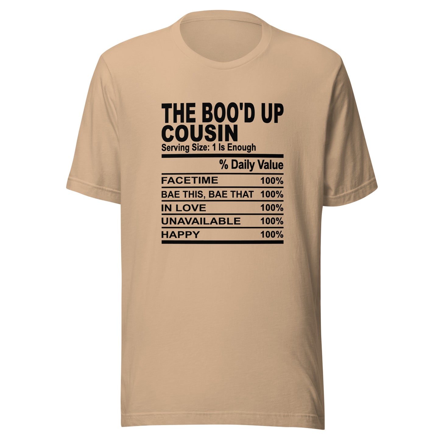 THE BOO'D UP COUSIN - L-XL - Unisex T-Shirt (black print)