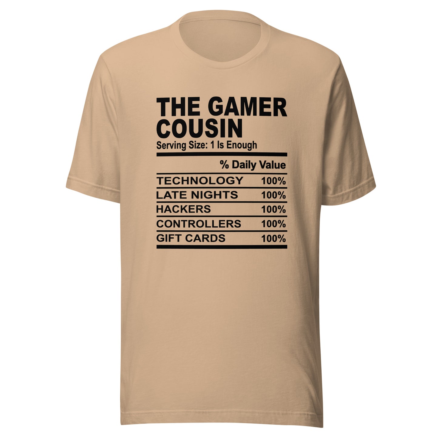 THE GAMER COUSIN - L-XL - Unisex T-Shirt (black print)