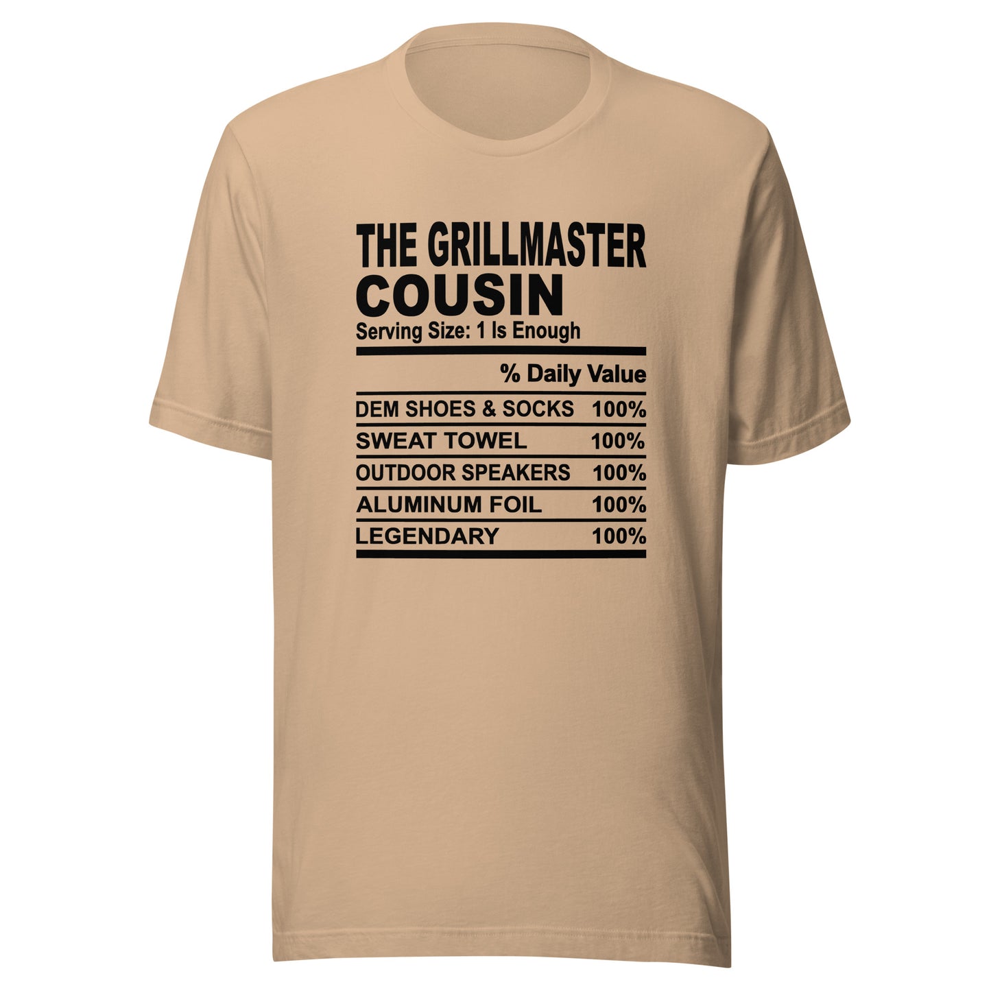 THE GRILLMASTER COUSIN - L-XL - Unisex T-Shirt (black print)