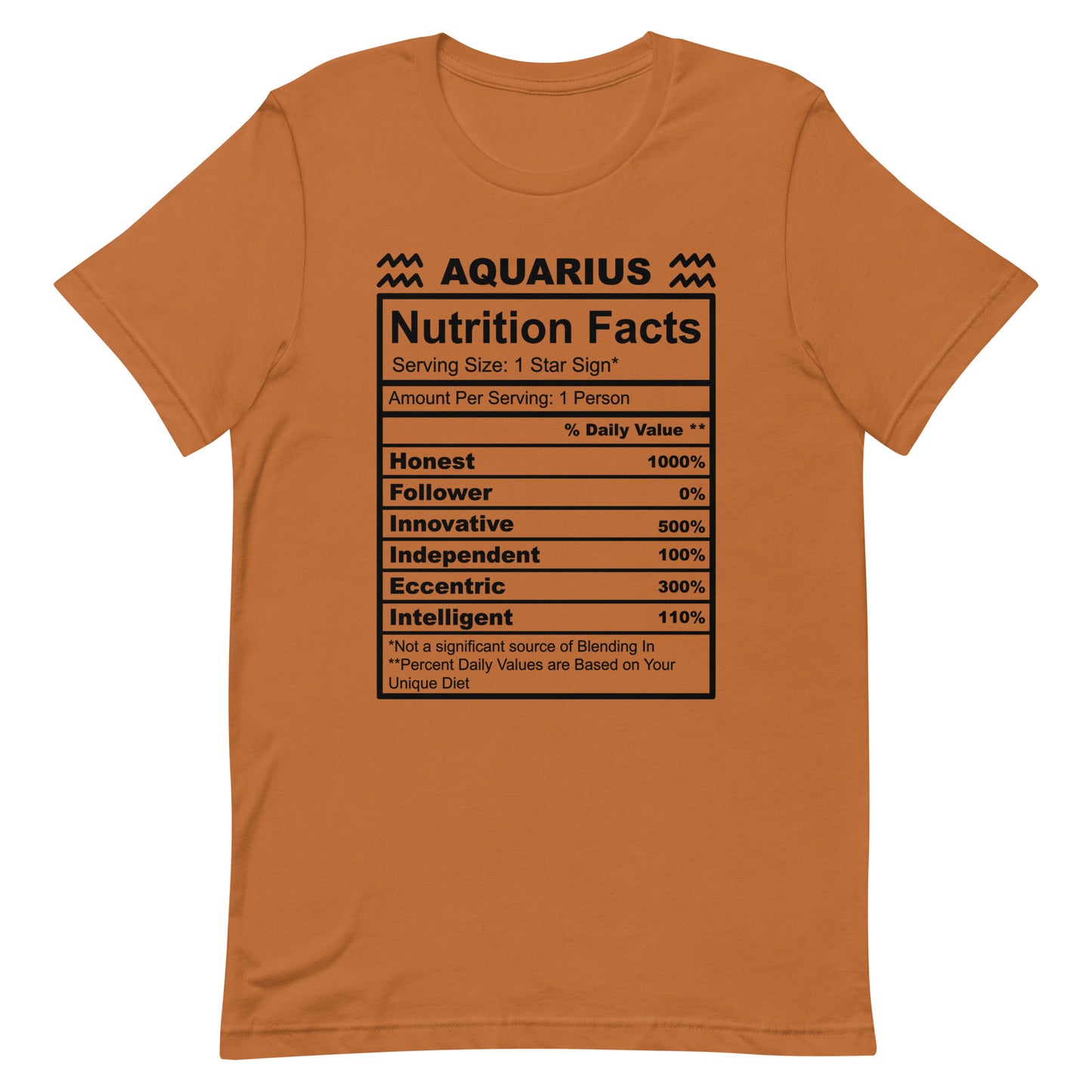 AQUARIUS - XS - Unisex T-Shirt (black letters)