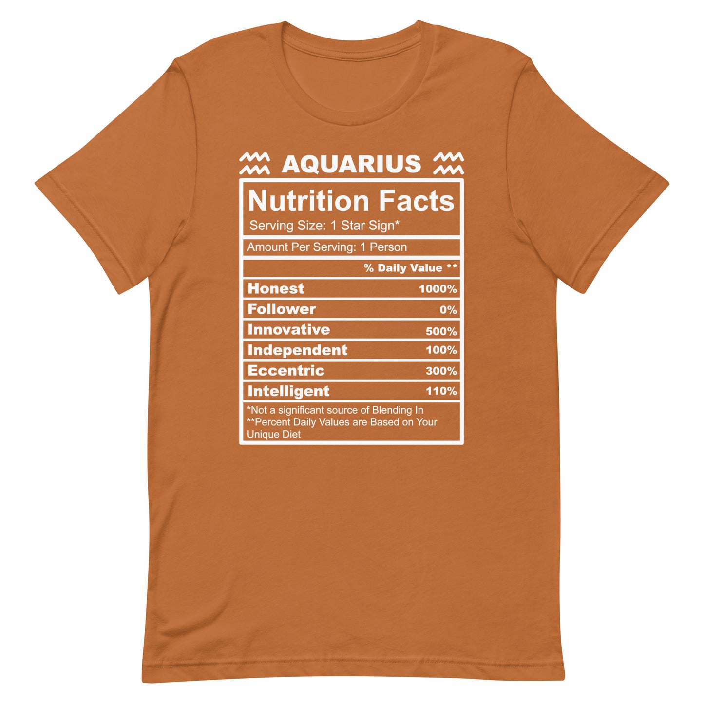 AQUARIUS - 2XL-3XL - Unisex T-Shirt (white letters)