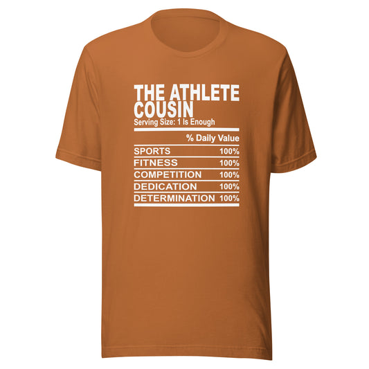 THE ATHLETIC COUSIN - 2XL-3XL - Unisex T-Shirt (white print)