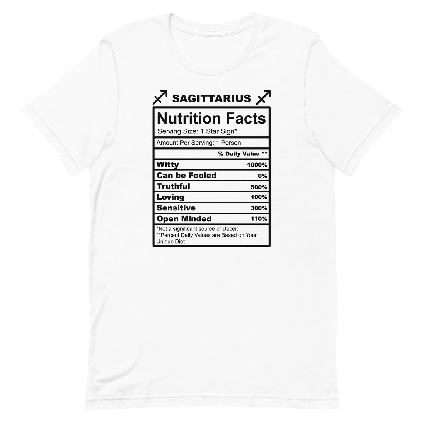 SAGITTARUIS - S-M - Unisex T-Shirt (black letters)