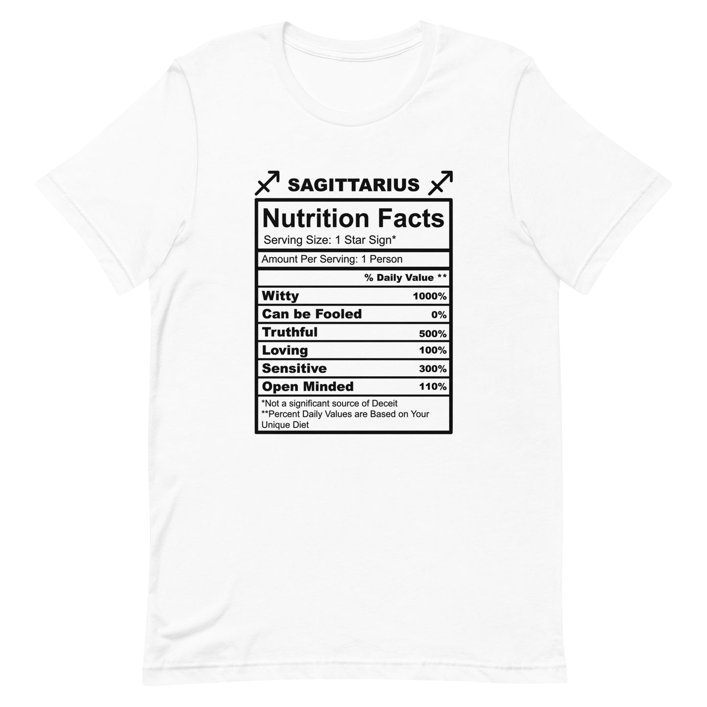 SAGITTARUIS -2XL-3XL - Unisex T-Shirt (black letters)
