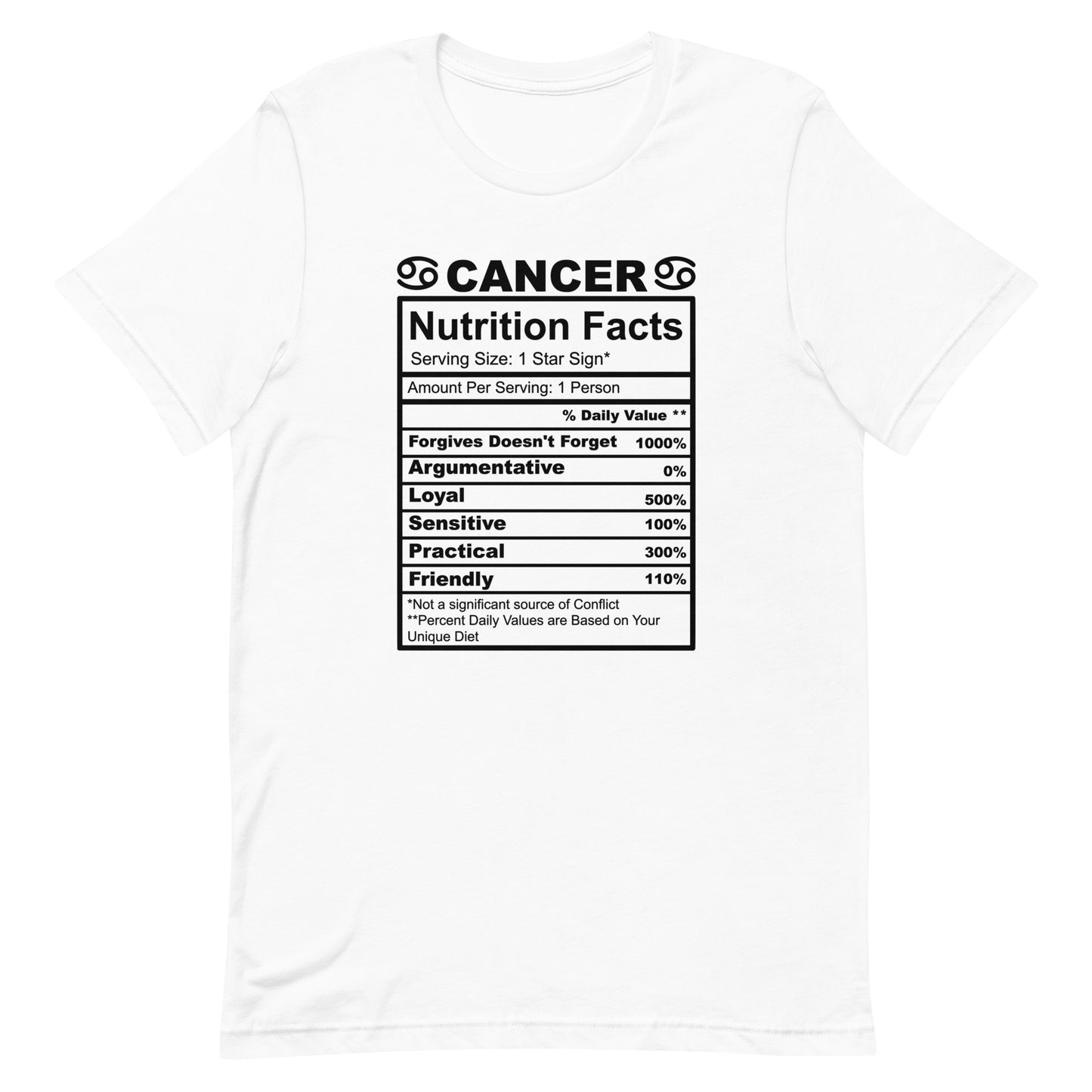 CANCER - S-M - Unisex T-Shirt (black letters)