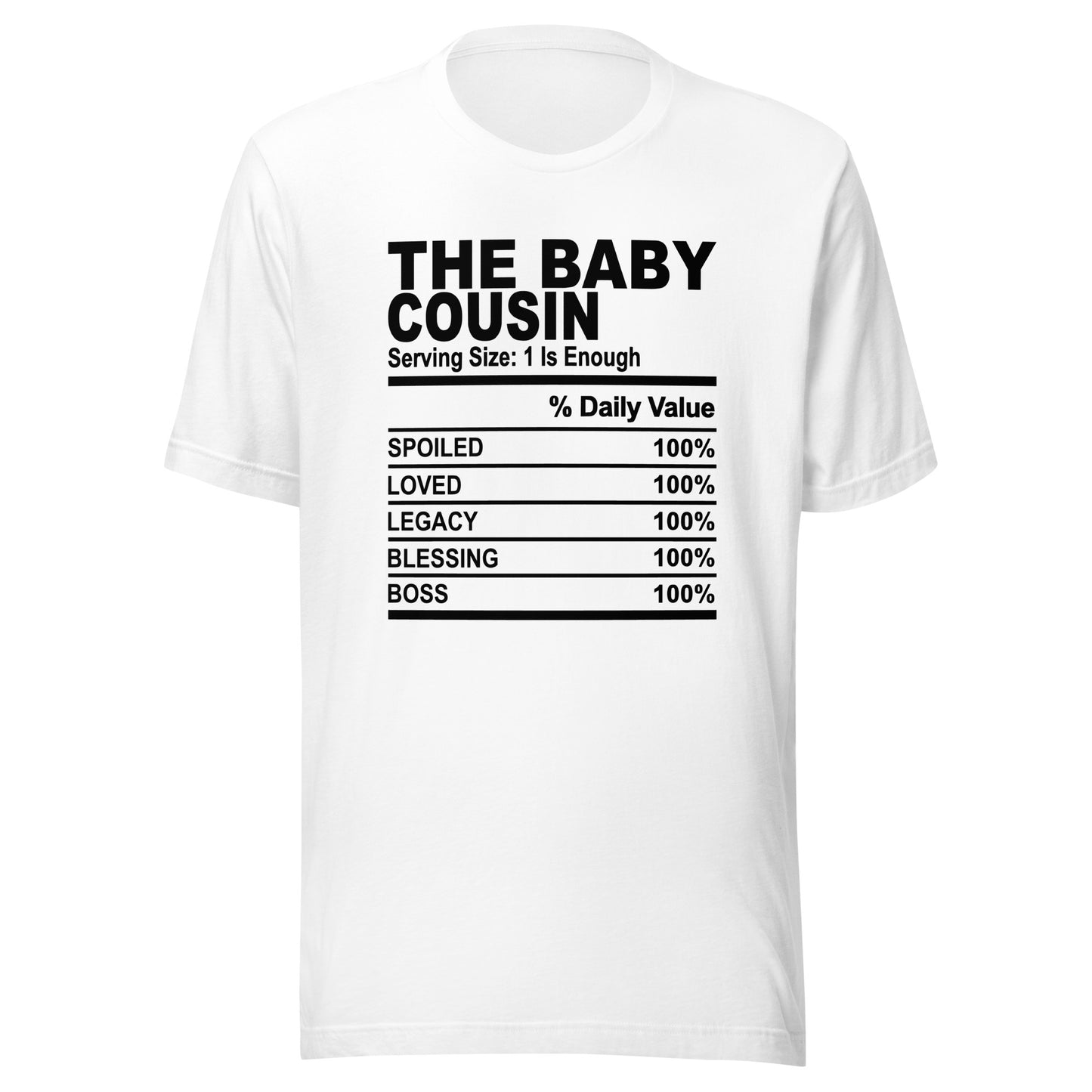 THE BABY COUSIN - L-XL - Unisex T-Shirt (black print)