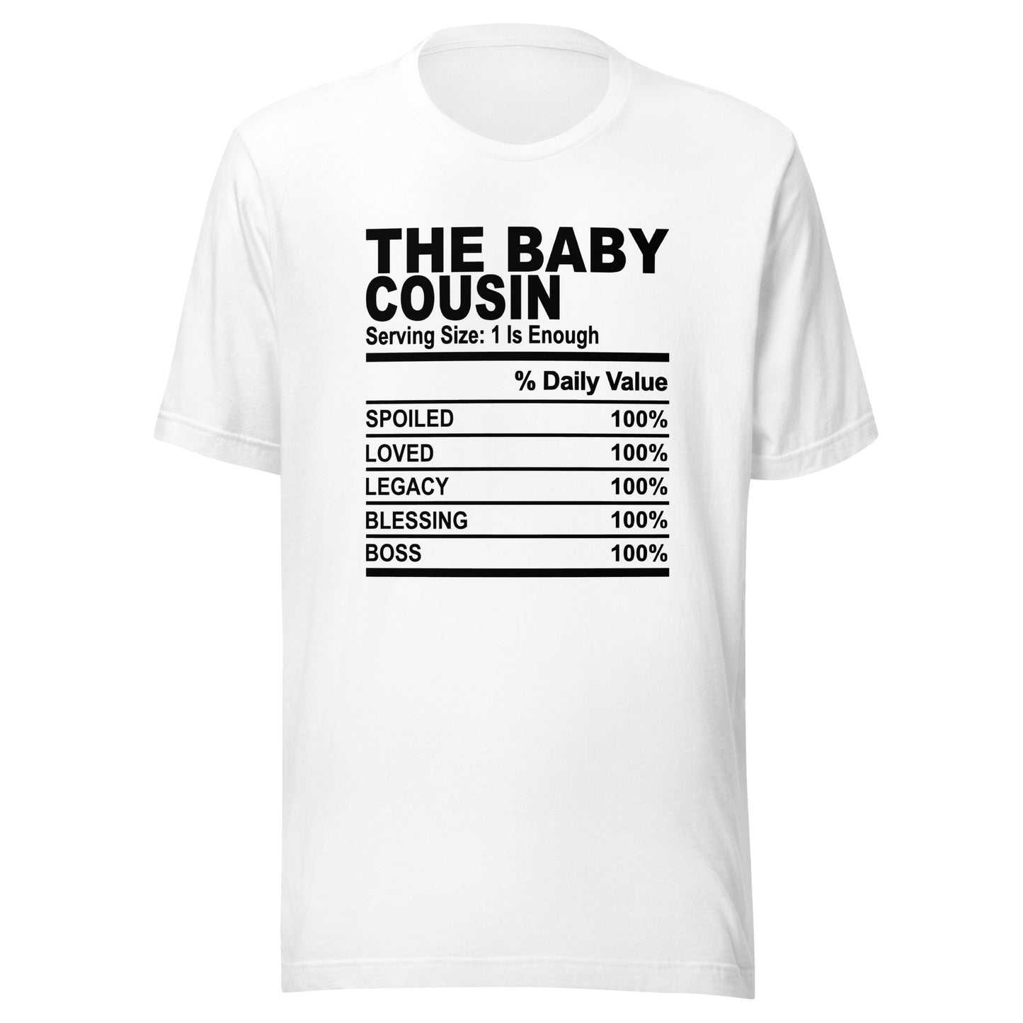 THE BABY COUSIN - 2XL-3XL - Unisex T-Shirt (black print)